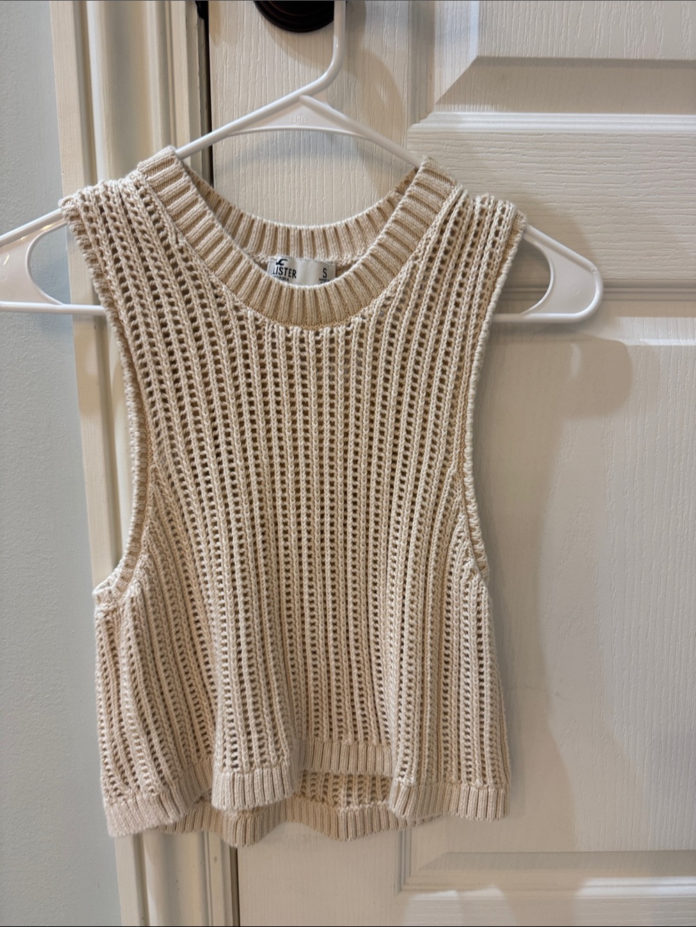 Hollister Cream Knit Sleeveless Tank Top